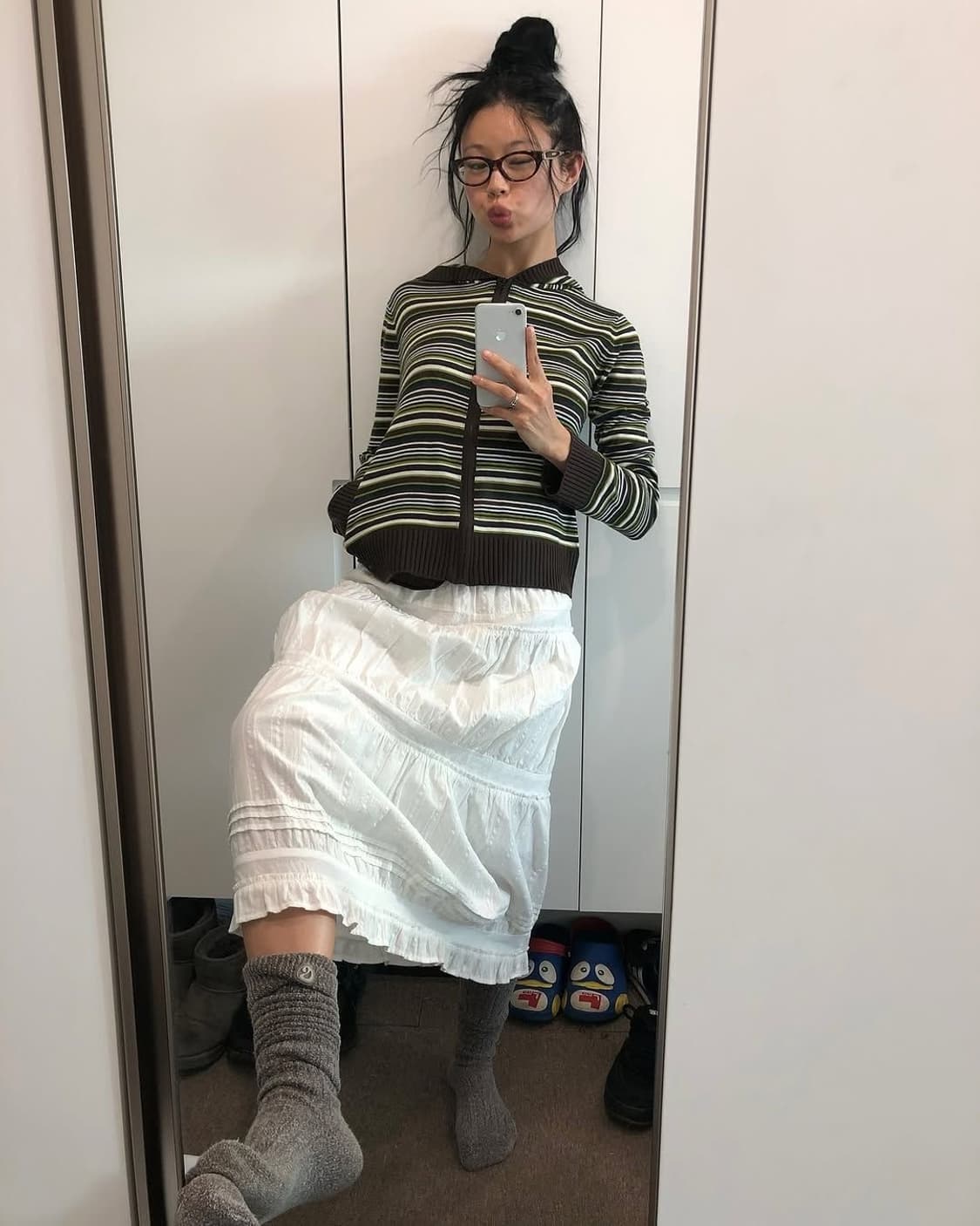 코이세이오 소프트 니트 집업 스트라이프 상품이미지5