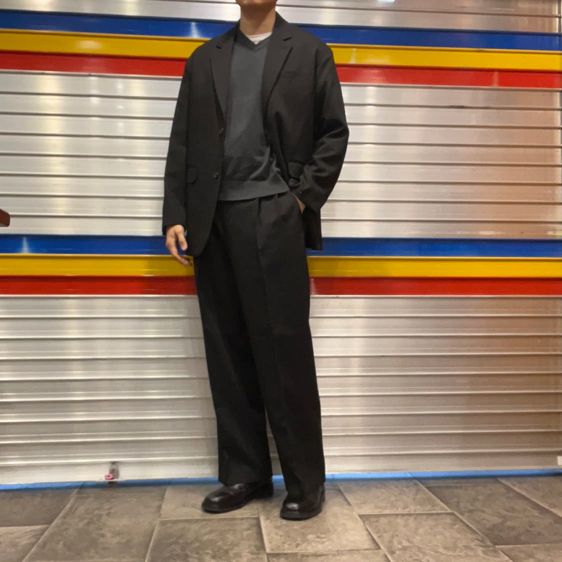 [택포](상의105,하의32) 호웰 오버핏 울 수트 블랙 상품이미지2