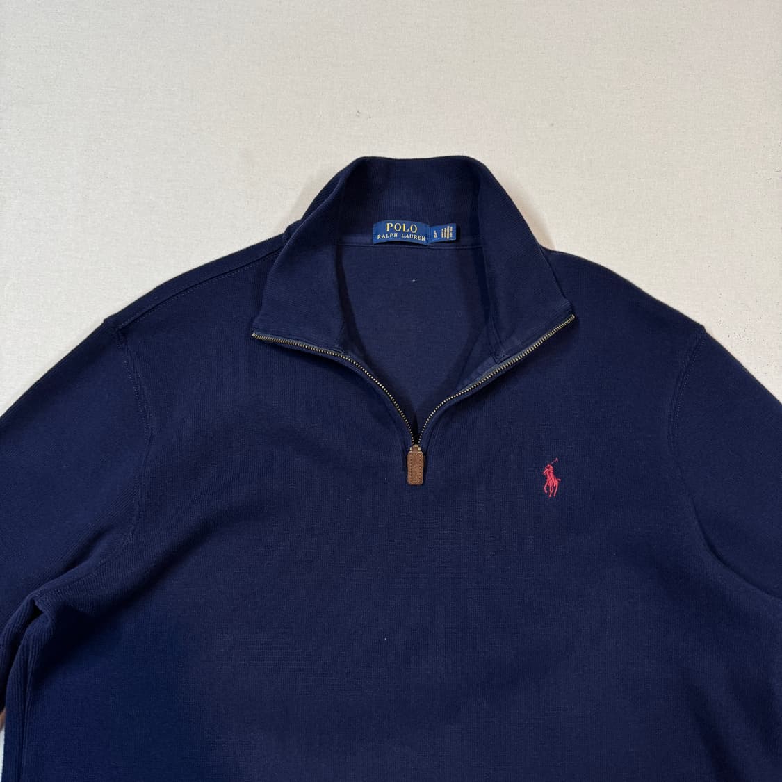 L) 폴로 랄프로렌 반집업 풀오버 코튼 니트 네이비 상품이미지5