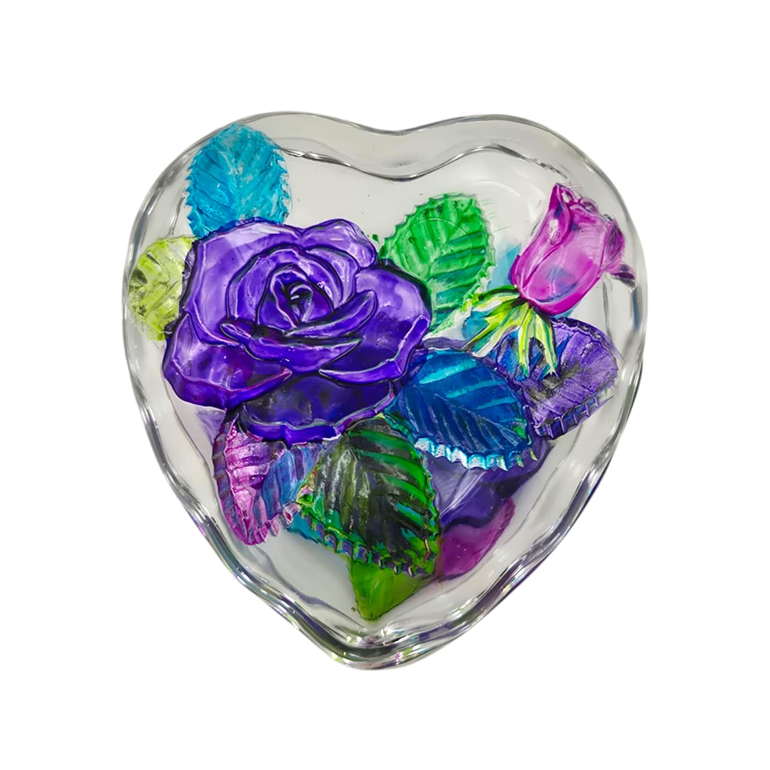 90s 쇼에이 컬러 장미 하트 글라스 트링켓 상품이미지3