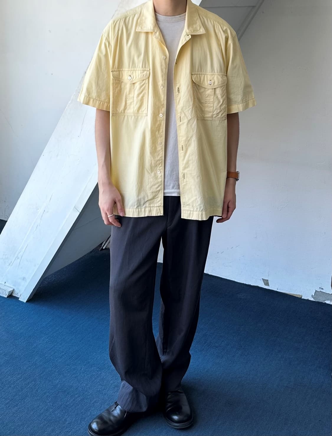 Light cotton design stitch H/S shirt 상품이미지10