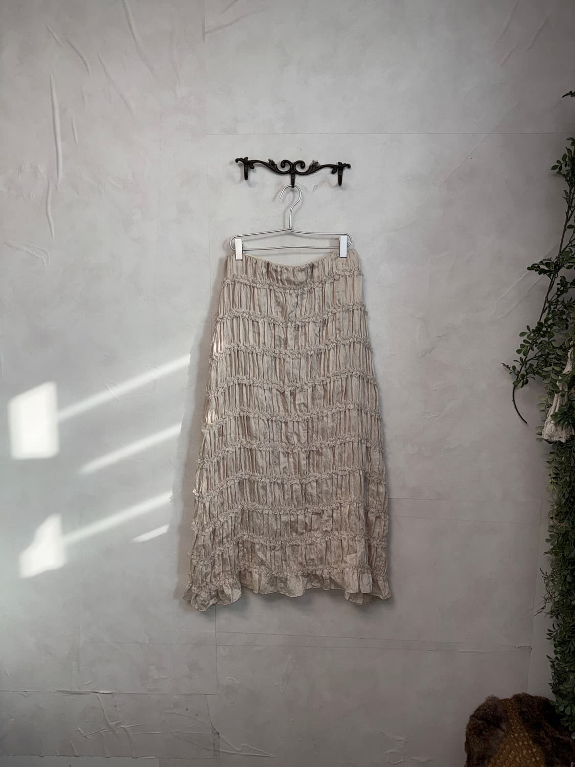 Baby pink ruffle lace long skirt 상품이미지1