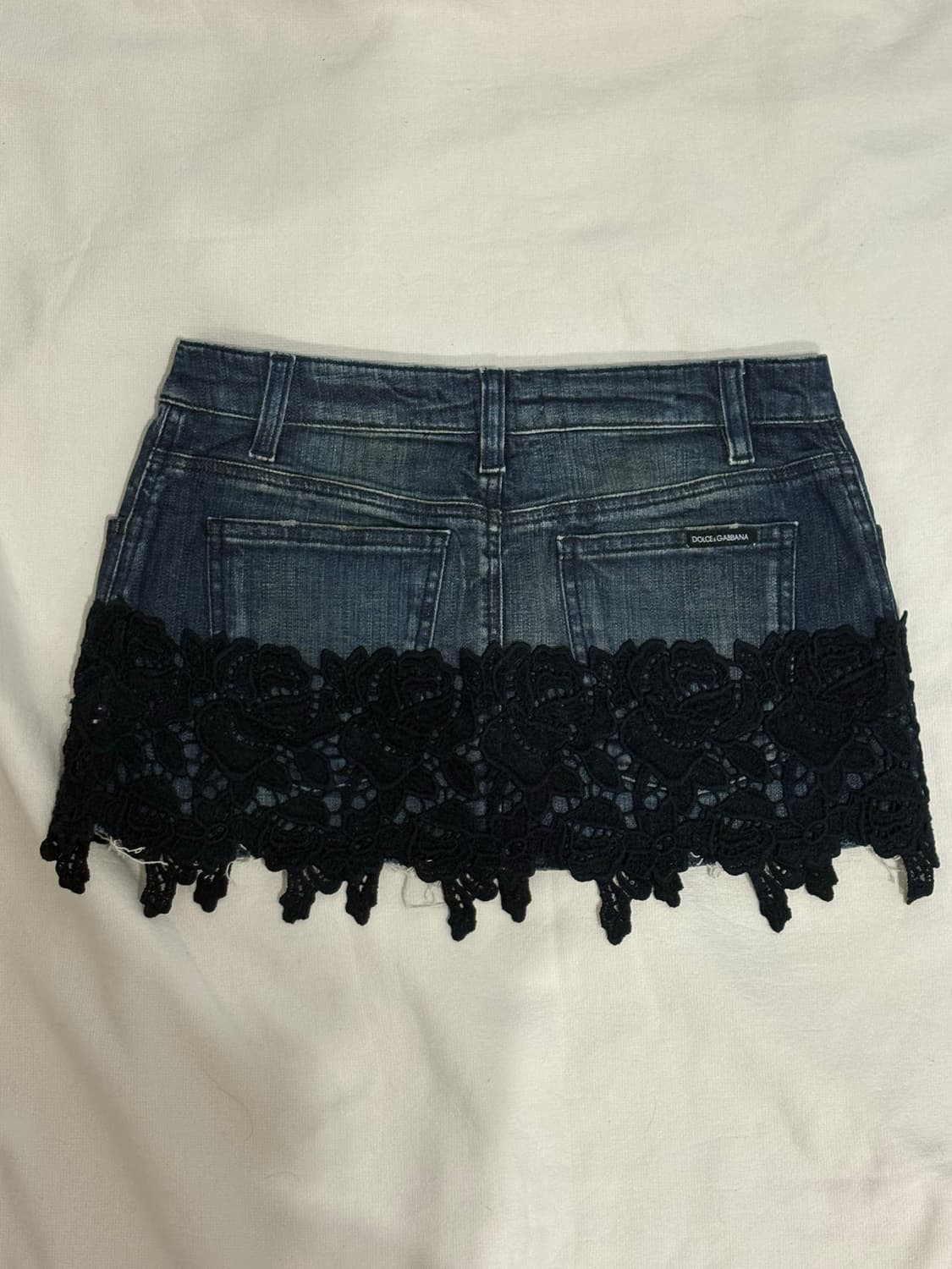 dolce & gabbana 2000s lace denim skirt 상품이미지2