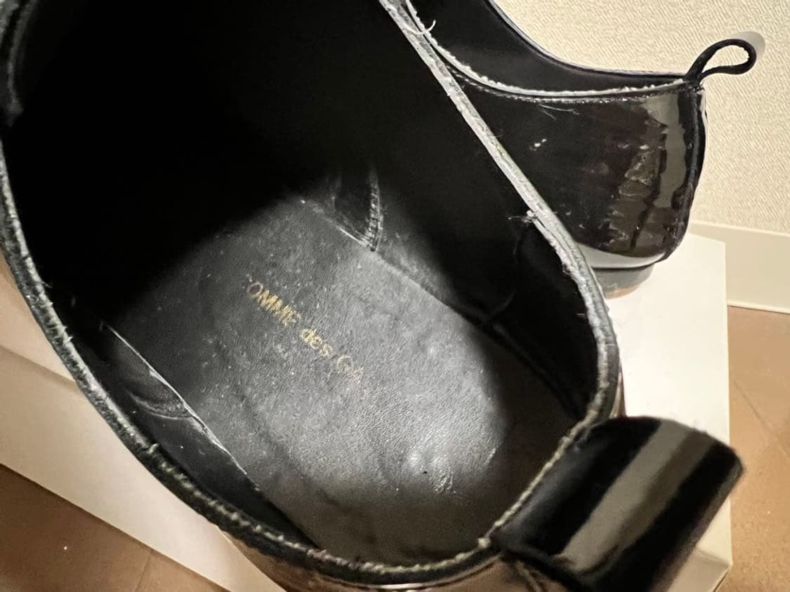 꼼데가르송 트리콧 에나멜 플레인토 더비슈즈 상품이미지5