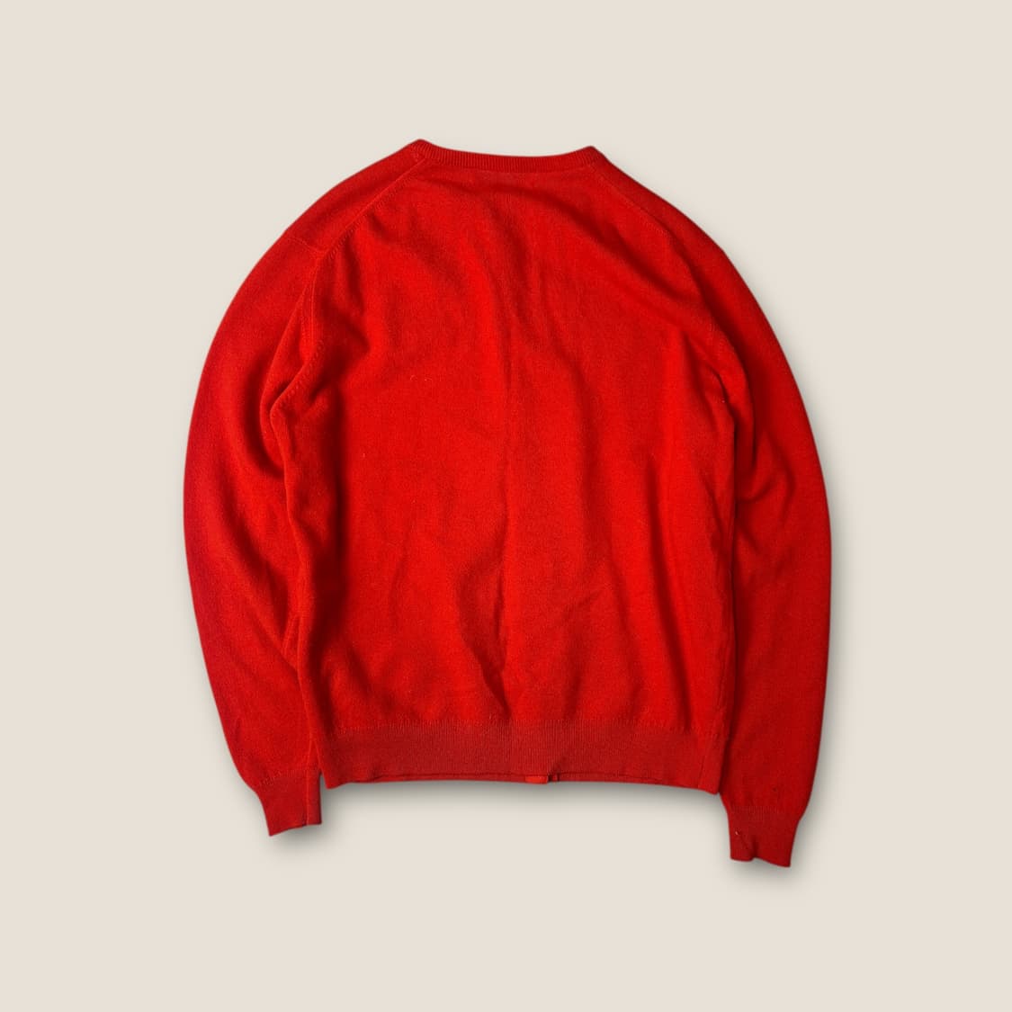 O095 버버리 램스울 금장 레드 가디건 상품이미지4