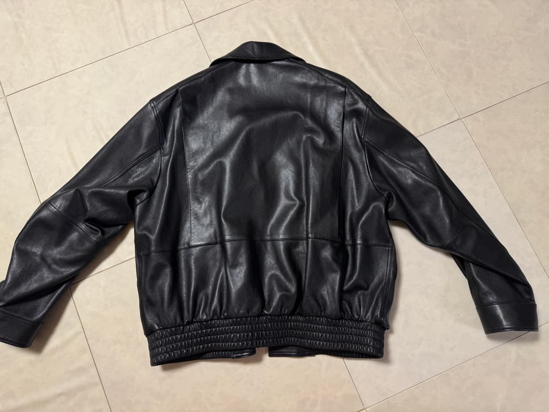 타임옴므) 블랙 가죽 블루종 상품이미지2