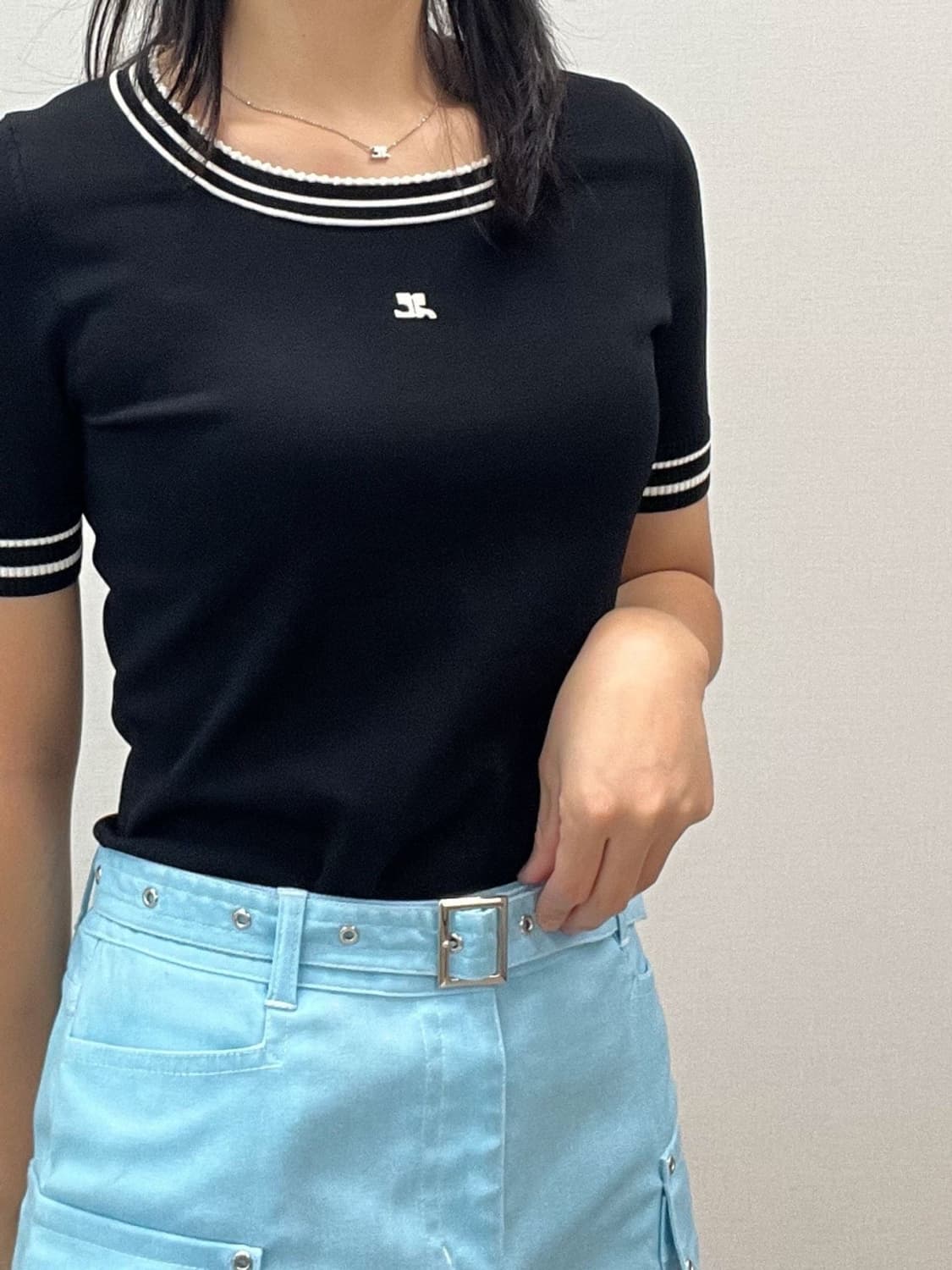 courreges / 꾸레쥬 블랙 썸머 니트  상품이미지8