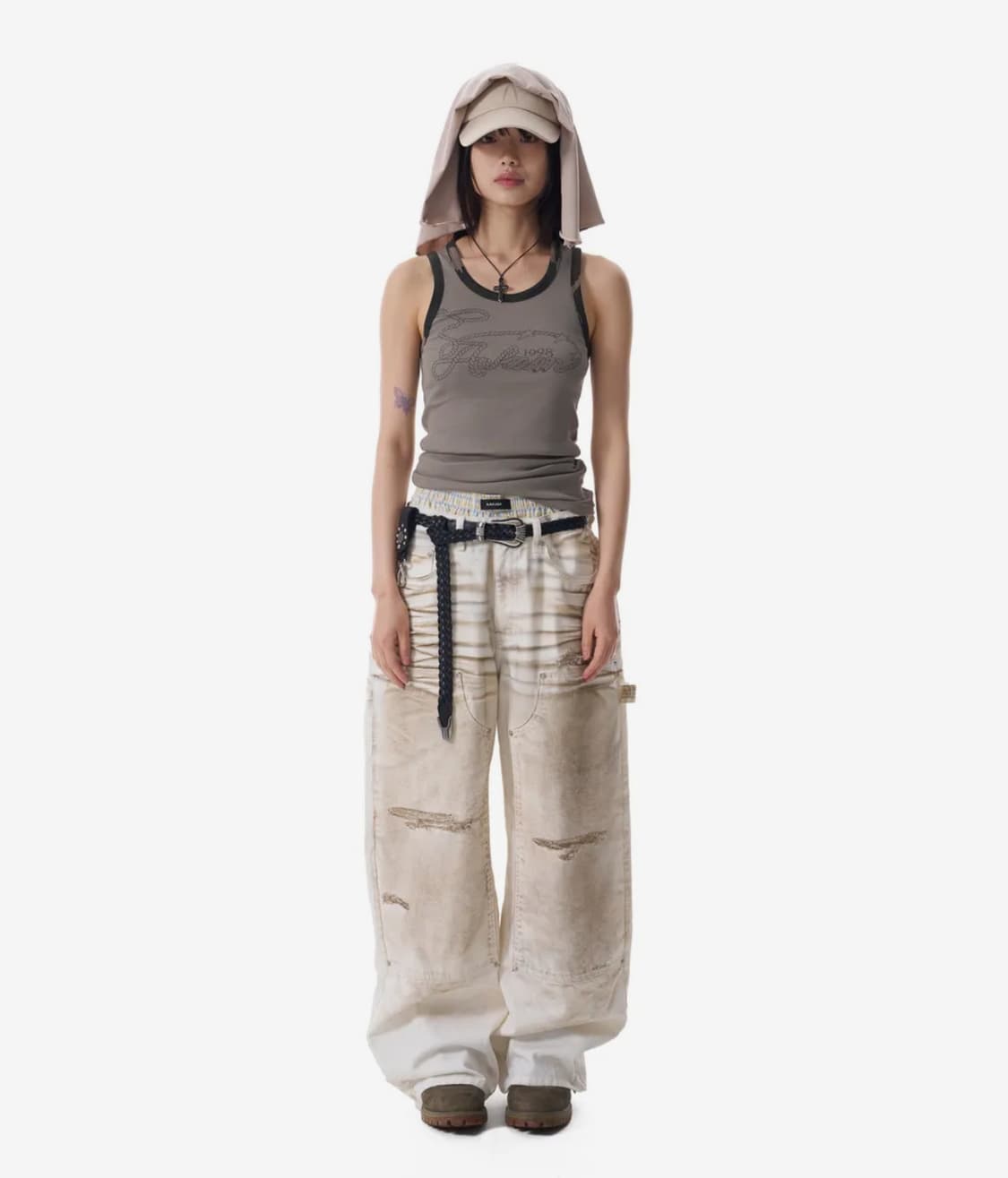 아캄 Dirty Washed Double Knee Cotton Pants 상품이미지1