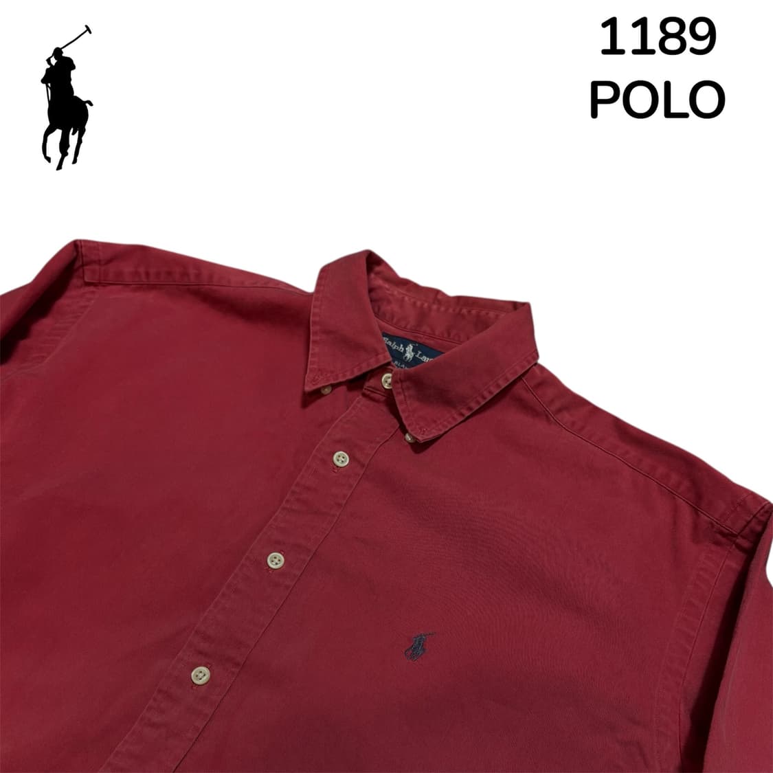폴로 랄프로렌 버건디 솔리드 단색 셔츠 L 상품이미지4