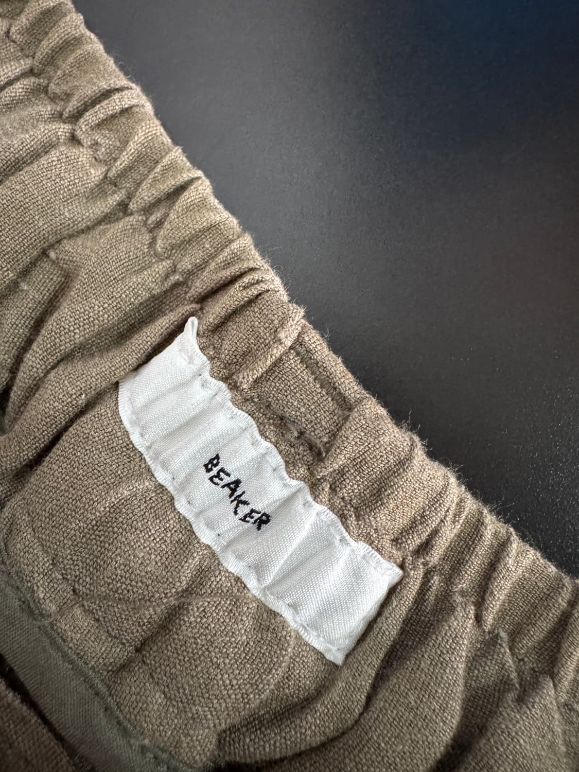 정품 비이커 Beaker 린넨 혼방 와이드팬츠 카키 30.7인치 상품이미지3