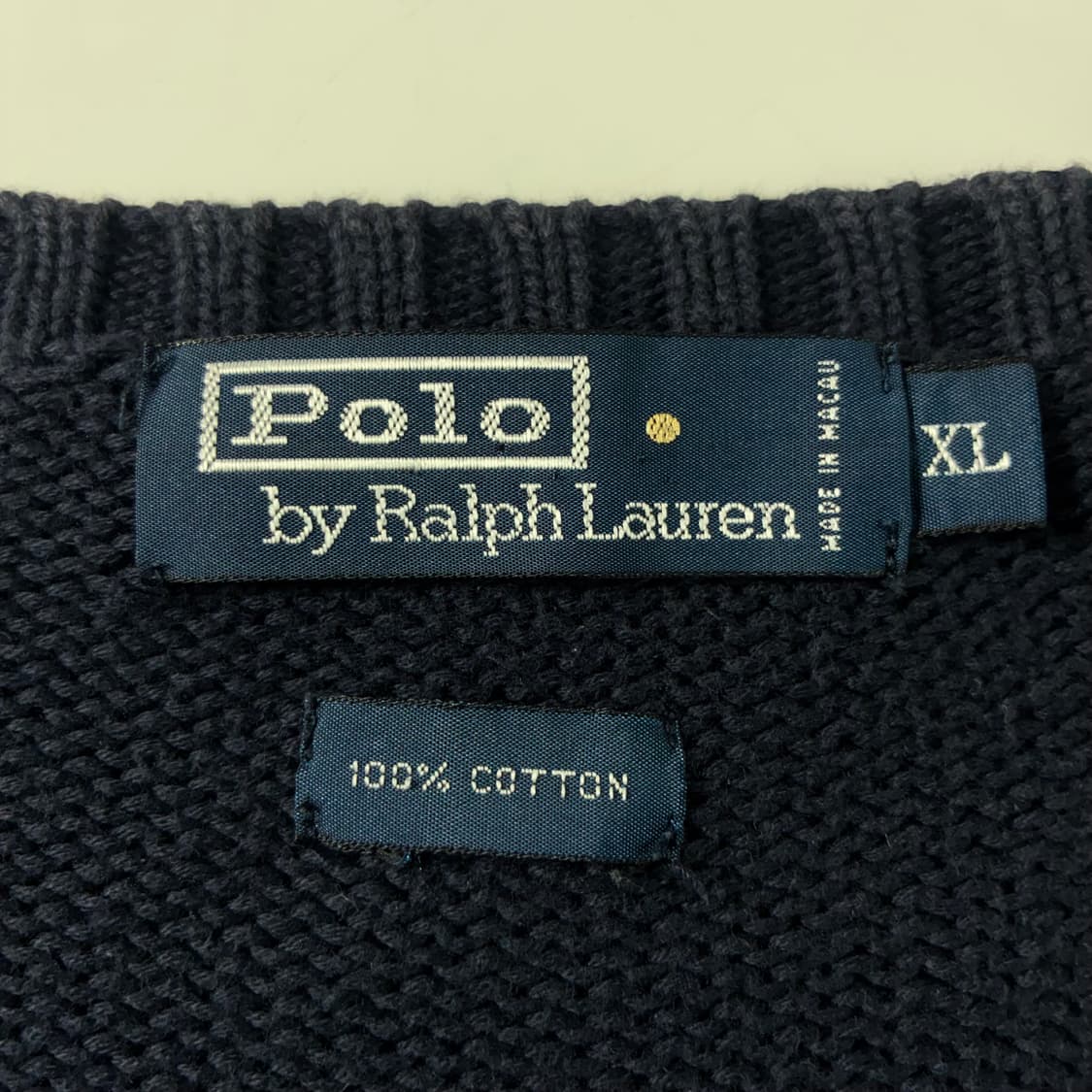 Polo  폴로 랄프로렌 90,s 자수 코튼 네이비 라운드 니트  상품이미지4