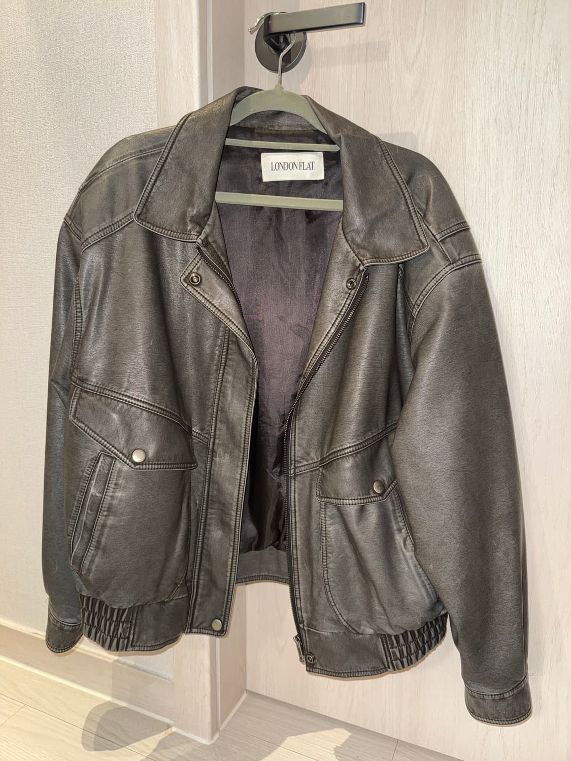 런던플랏 바이커 워싱 자켓 상품이미지5