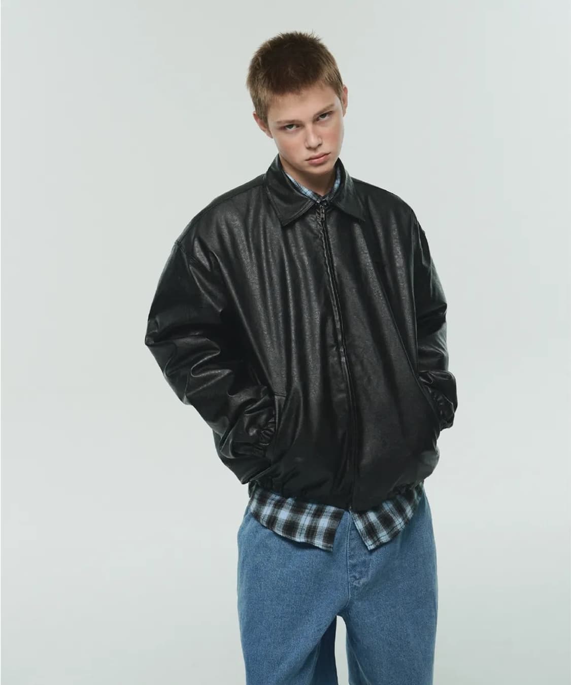 ITZAVIBE 잇자바이브 비건 레더 자켓 상품이미지2