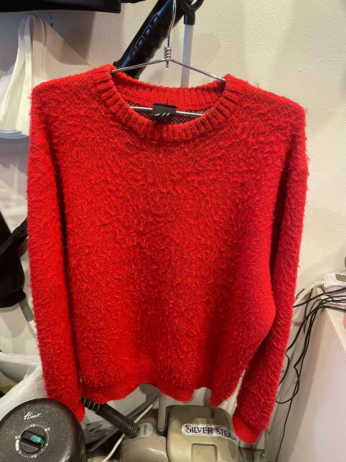 스투시 8볼 헤비 브러쉬드 모헤어 스웨터 레드(XL) size 상품이미지3