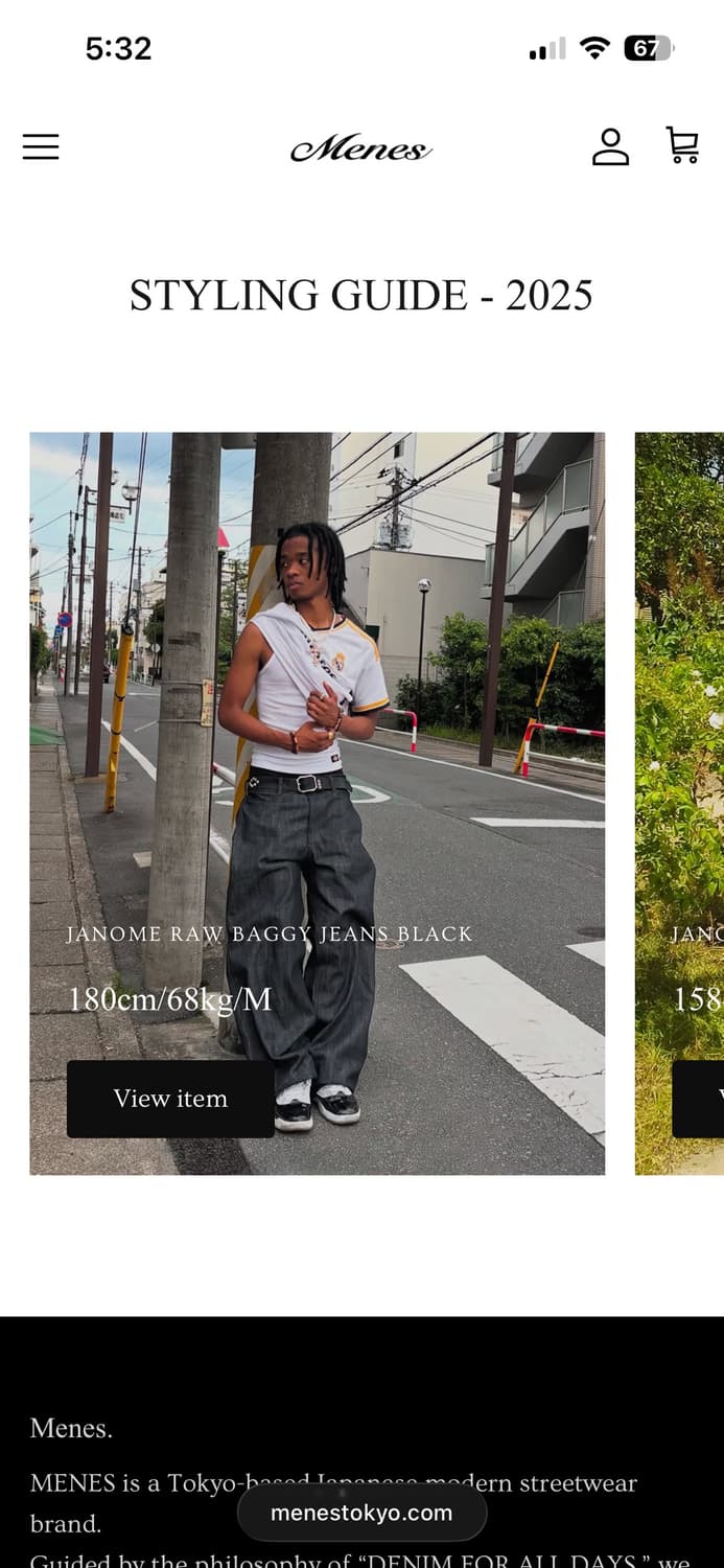 menes(🇯🇵일본 브랜드) 배기진 블랙 상품이미지3