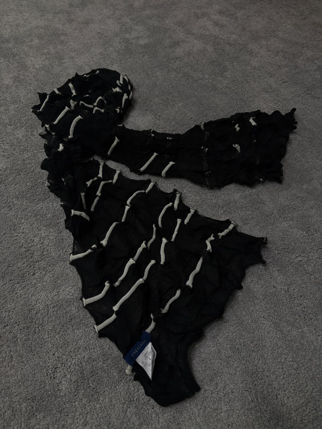 Vintage v-kei punk mood black scarf 상품이미지3