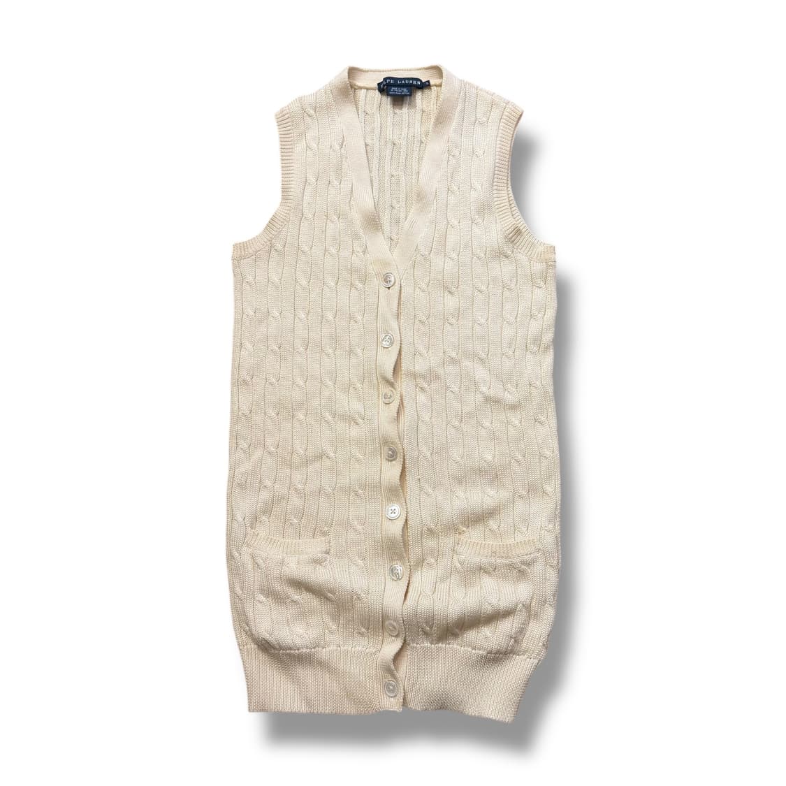 랄프로렌 (W) 슬리브리스 케이블 니트 가디건 상품이미지2