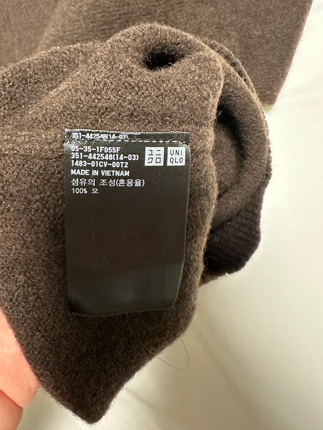 유니클로 터틀넥 울100 니트 브라운 L(여) 상품이미지2
