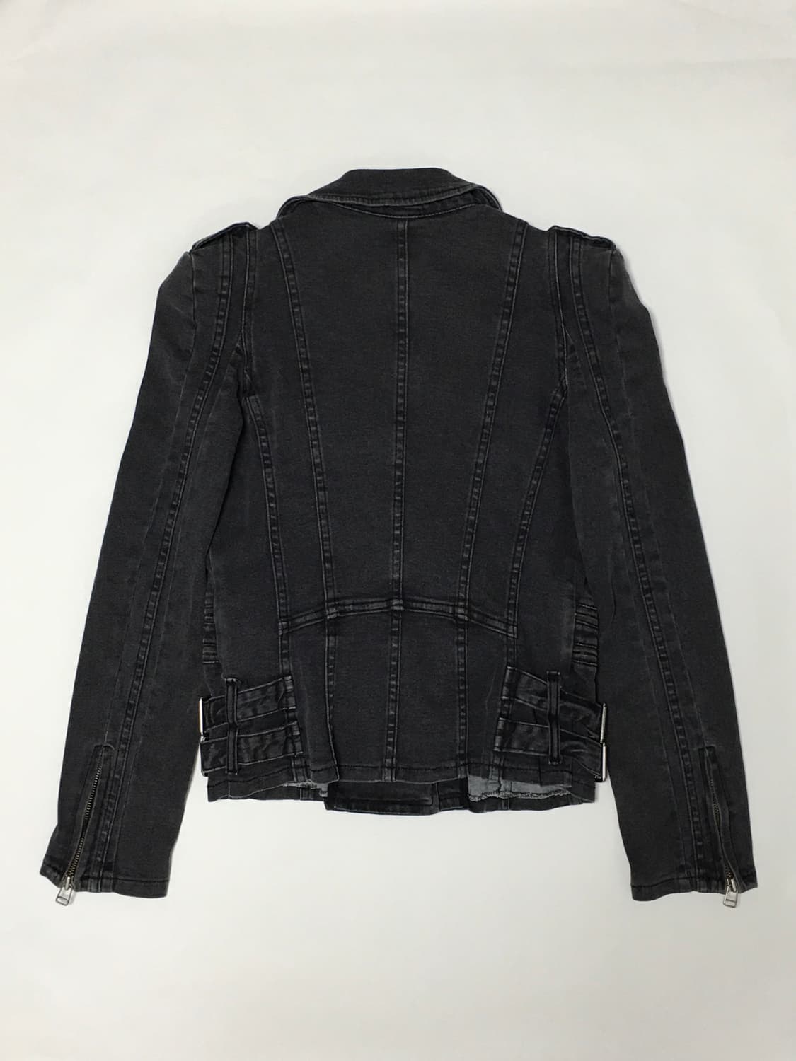 펑크 버클 데님 라이더 자켓 상품이미지2