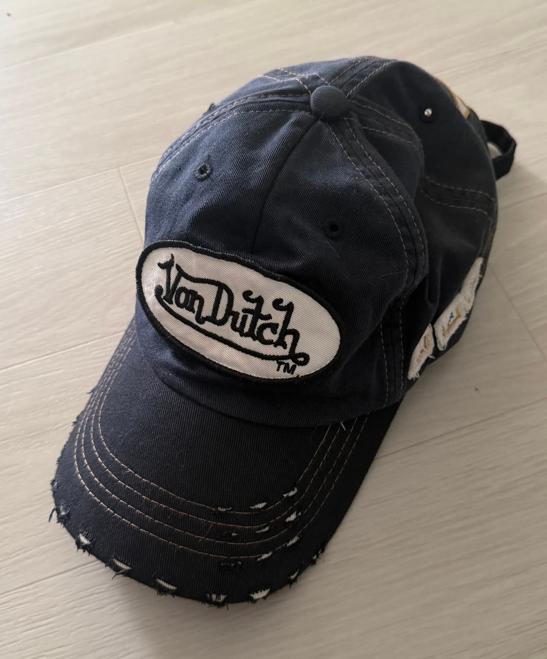 Von Dutch 본더치 블랙 국기 데미지 볼캡 상품이미지1