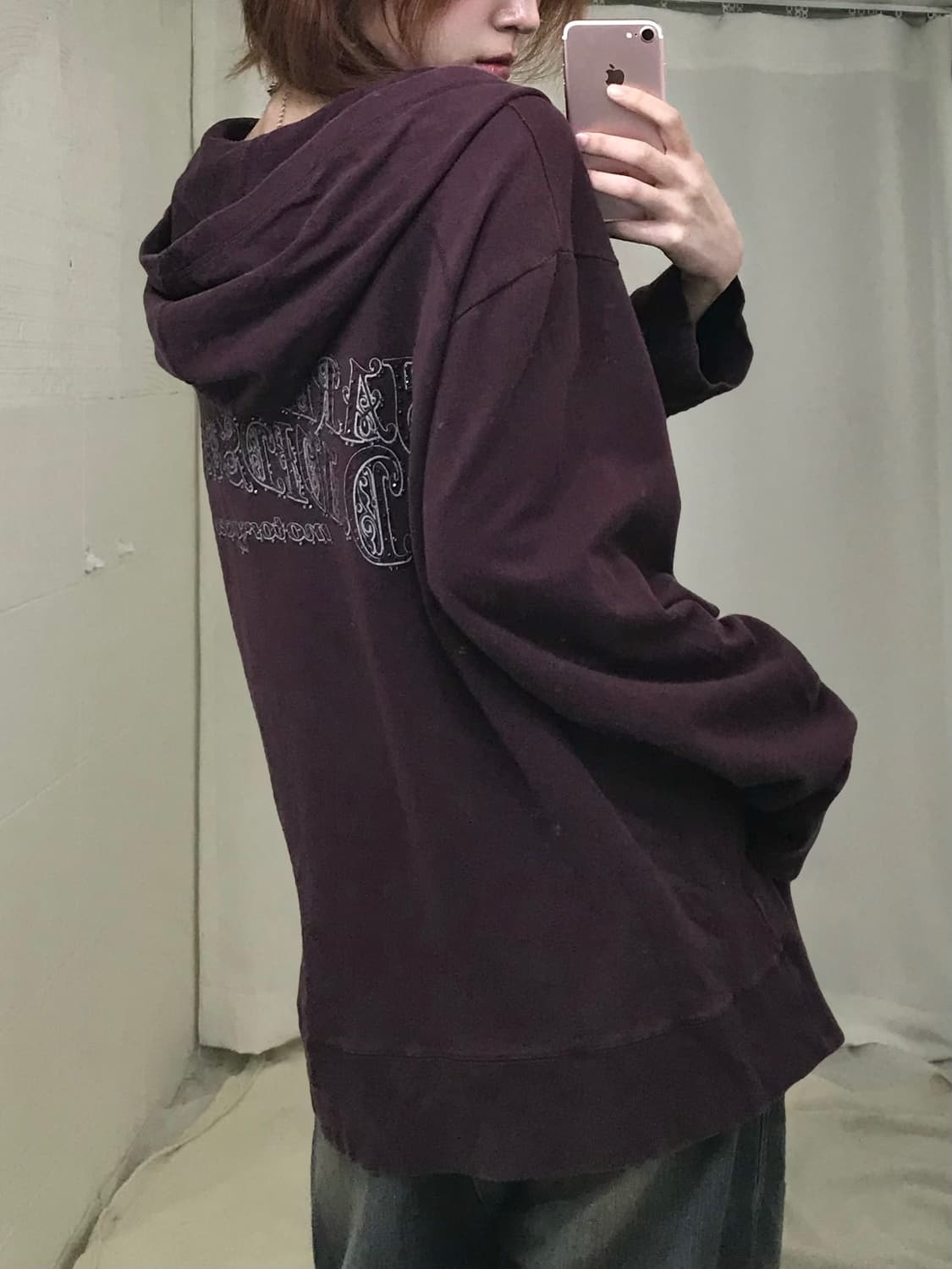 (상의 세트) 할리데이비슨 버건디 반집업 후드 + 그레이 나시 상품이미지3