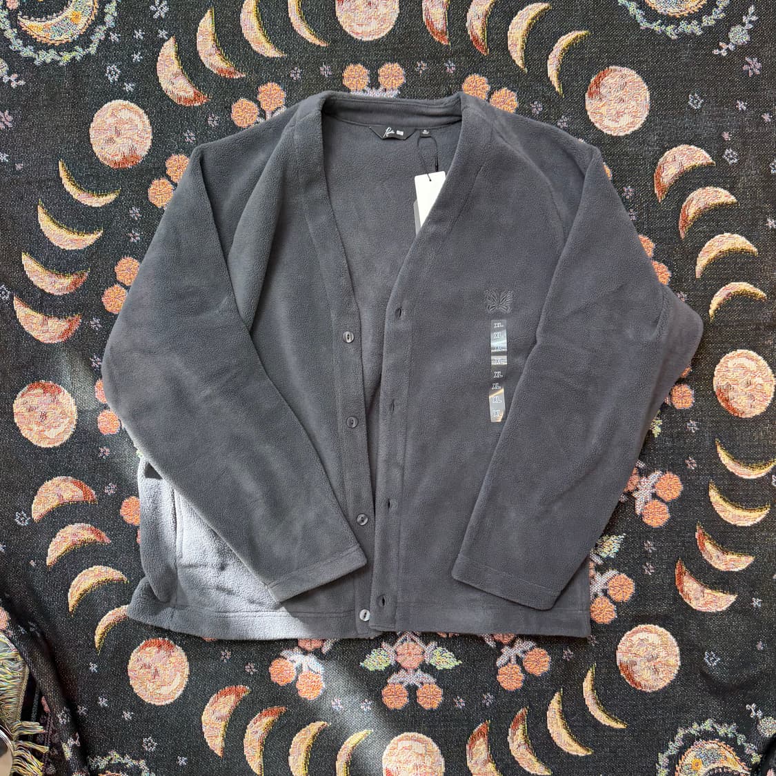 [XL] 유니클로 니들스 플리스 오버사이즈 가디건 다크 그레이 상품이미지1