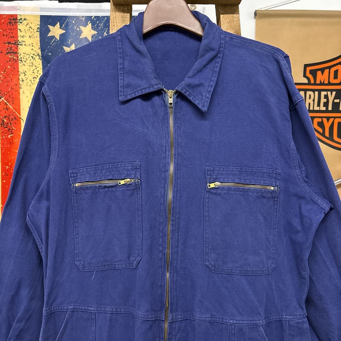 80~90s 프렌치 워크웨어 코튼트윌 커버올 점프수트 N982 상품이미지3