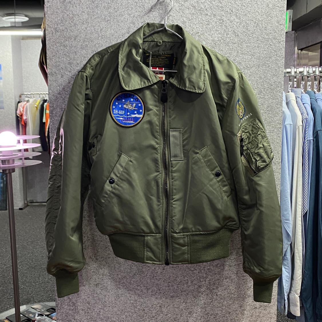 메데코 빈티지 카키 ma-1 항공 봄버 점퍼B3105 상품이미지2