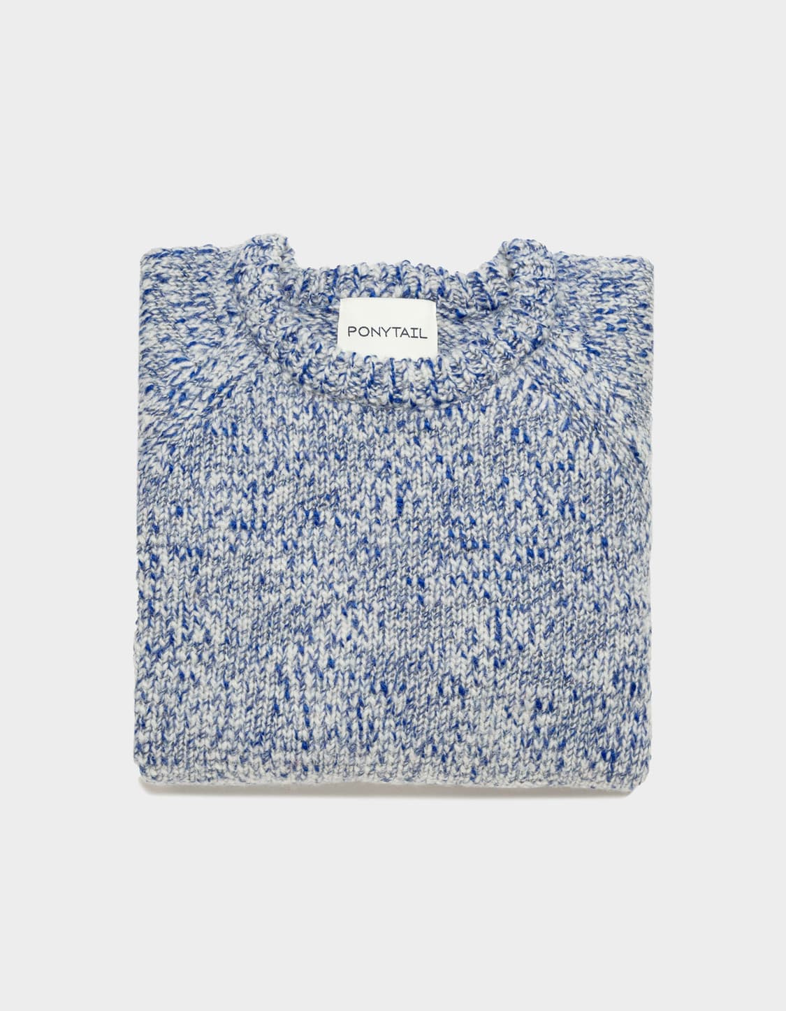 포니테일 래글런 풀오버 니트 블루믹스 상품이미지2