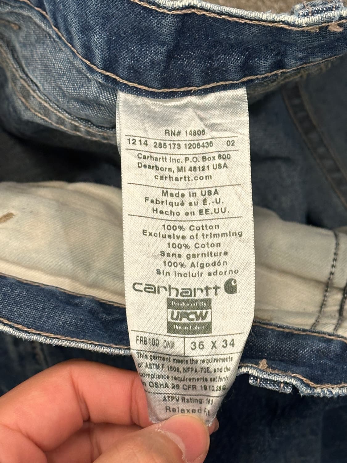 칼하트 FR 14806 데님팬츠 36x34 상품이미지5