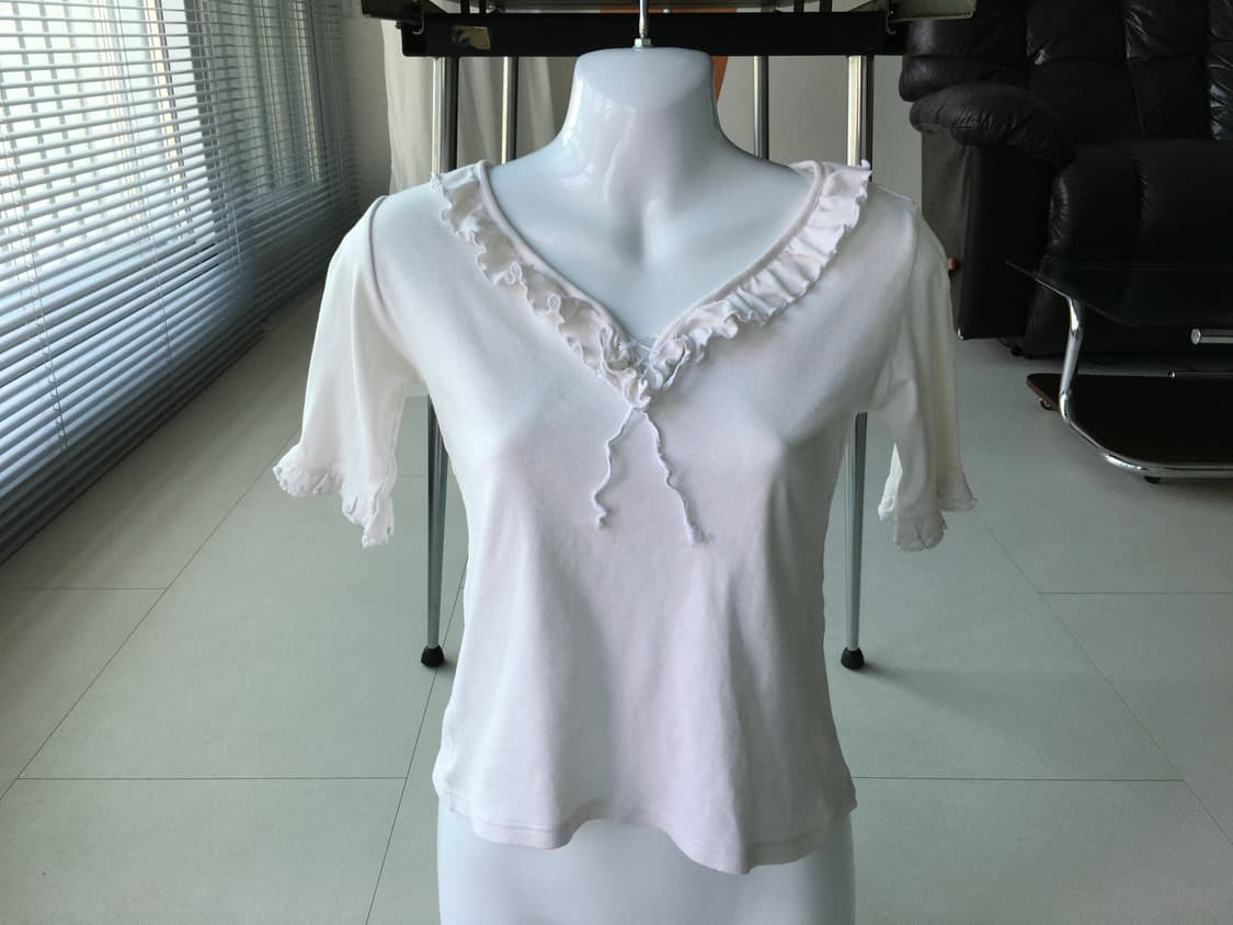ribbon ruffle collar top 상품이미지1