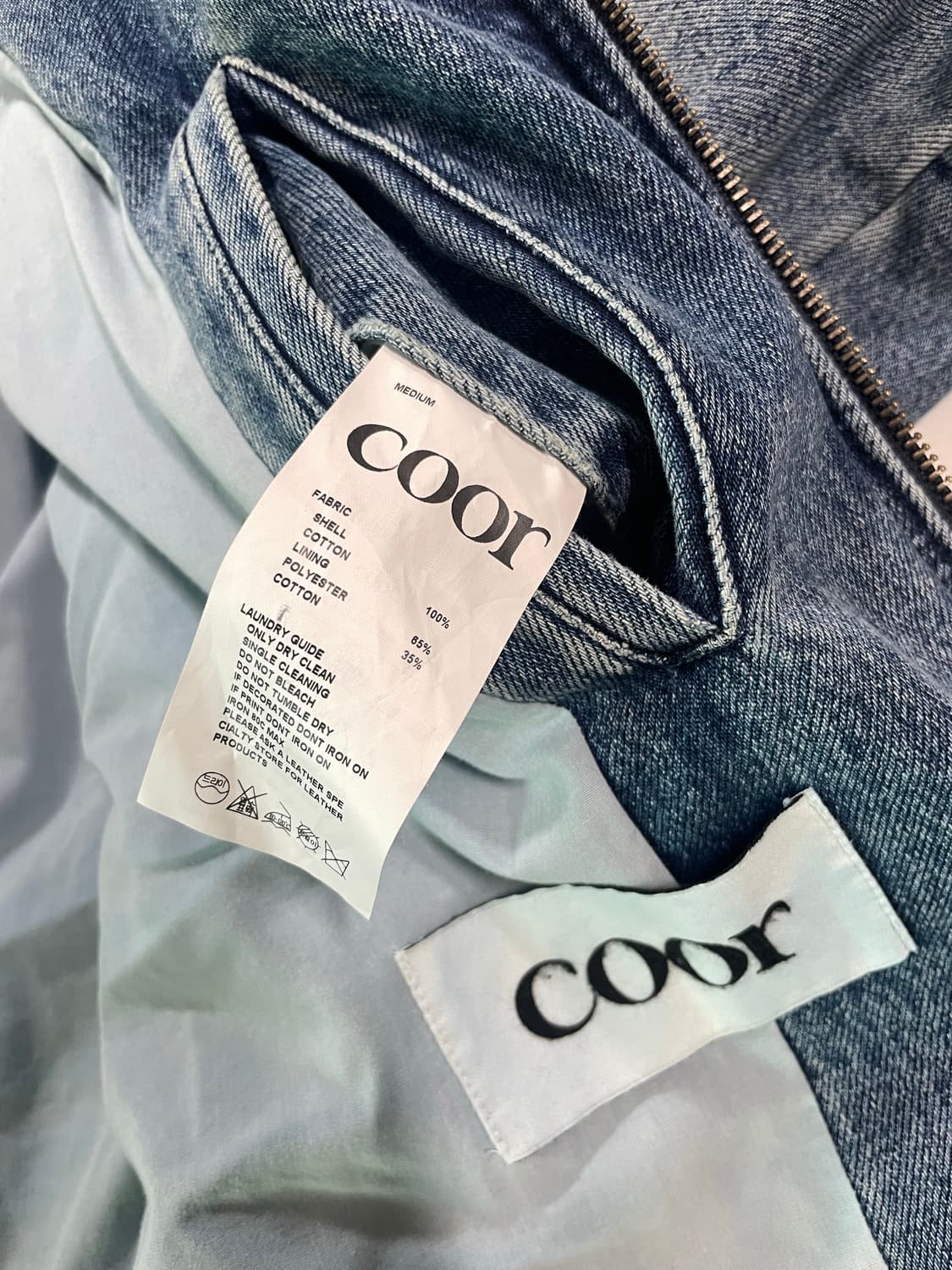 쿠어 페이딩 패디드 바이커 데님자켓 상품이미지10