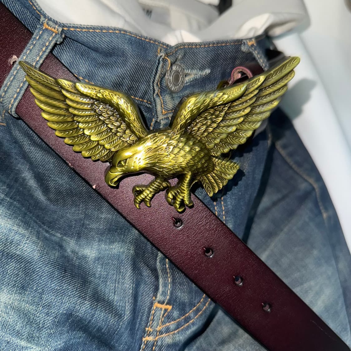 eagle cow leather belt brown/black 상품이미지1