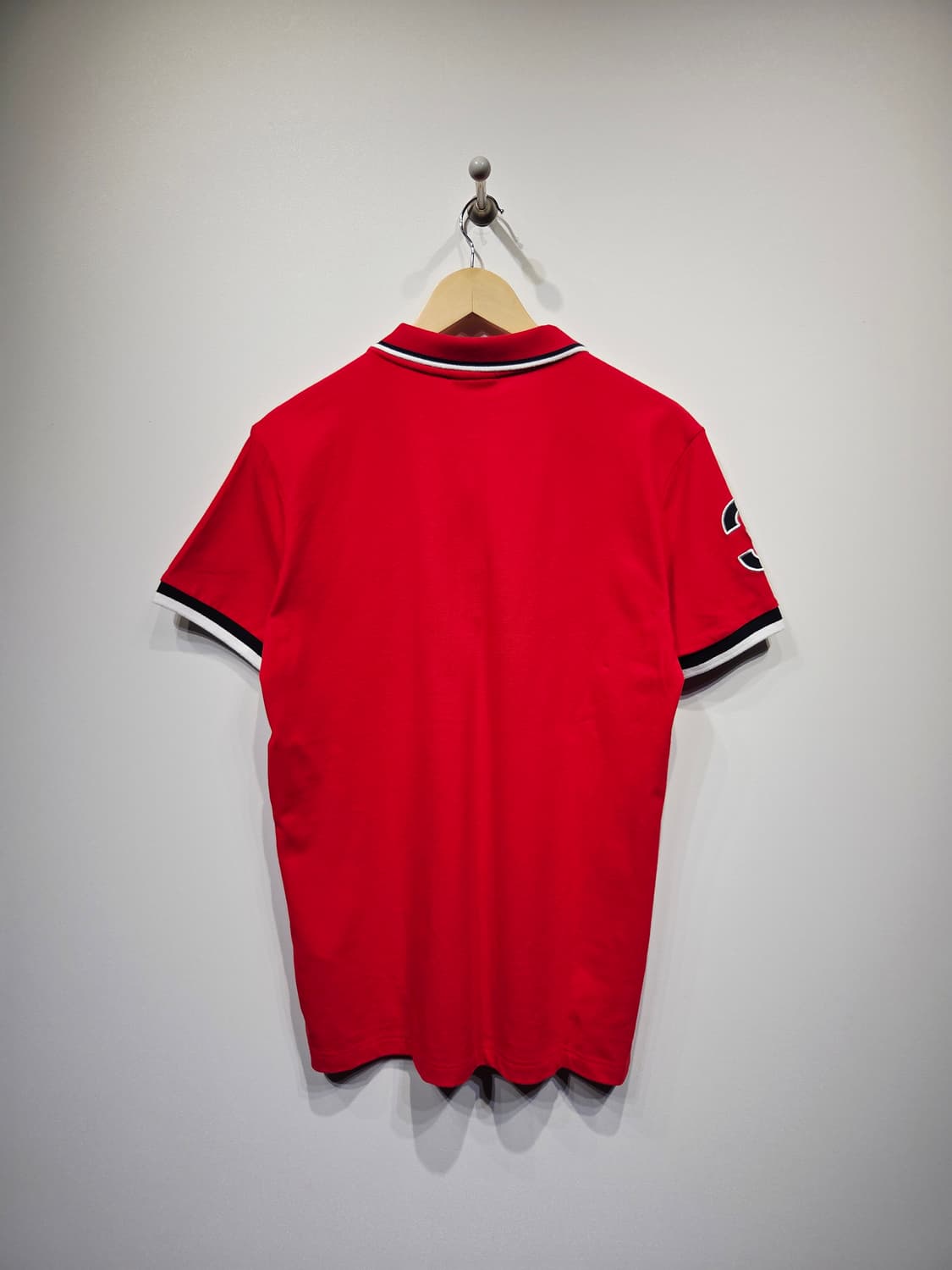 폴로클럽. 남자 레드 반팔 카라티_100 상품이미지4