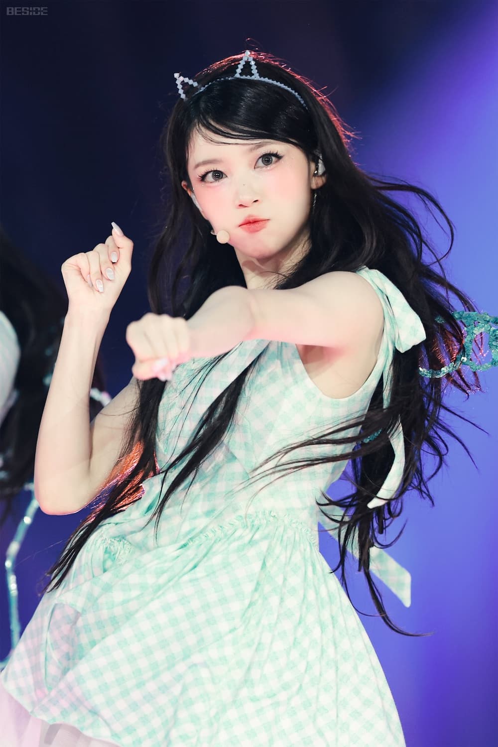 빈티지 아일릿 하늘색 체크 레이스 원피스 히메갸루 로걀 모리걸 페어리 상품이미지1