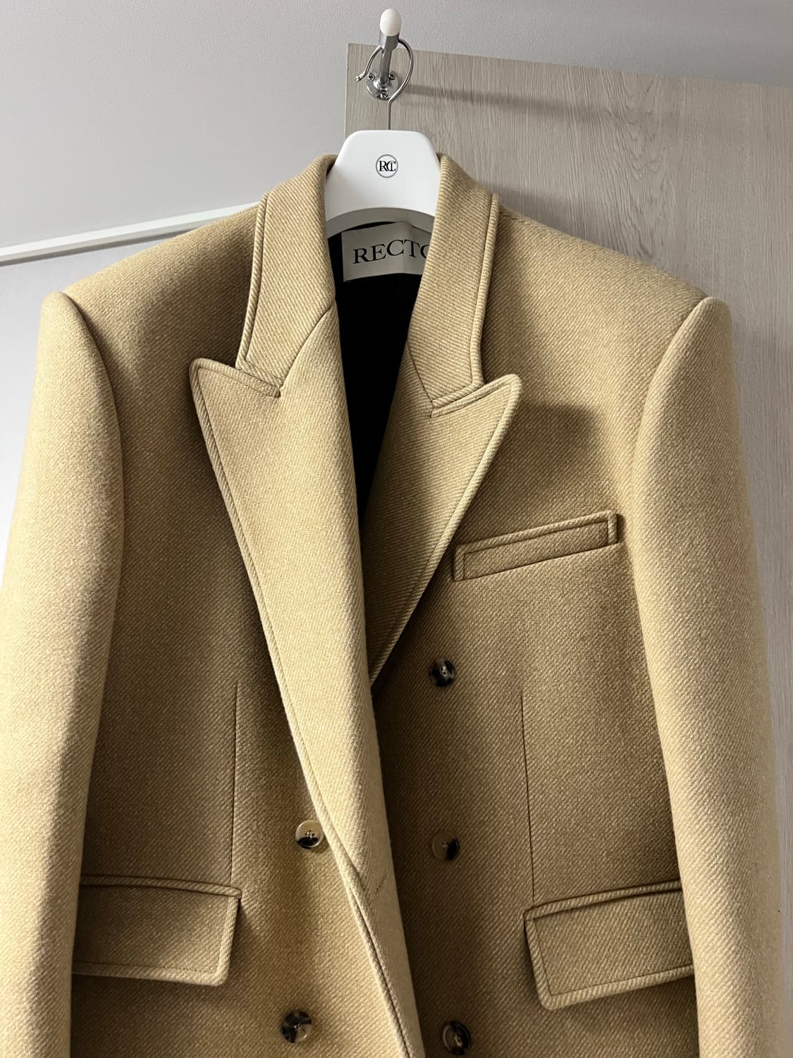 렉토 23FW 로버펠트 더블코트(베이지 M) 상품이미지4