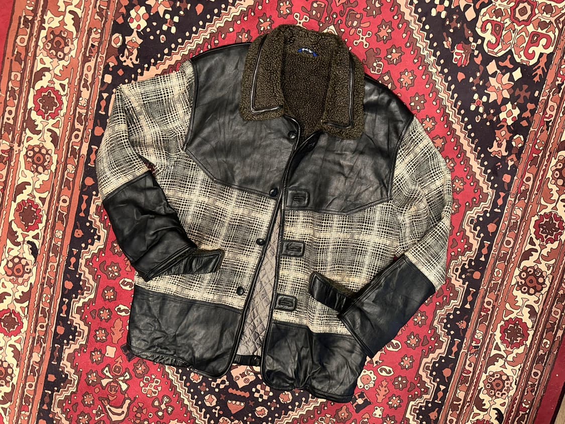 ( L-XL ) 가죽자켓 가죽코트 레더자켓 가죽하프코트 빈티지가죽 상품이미지5