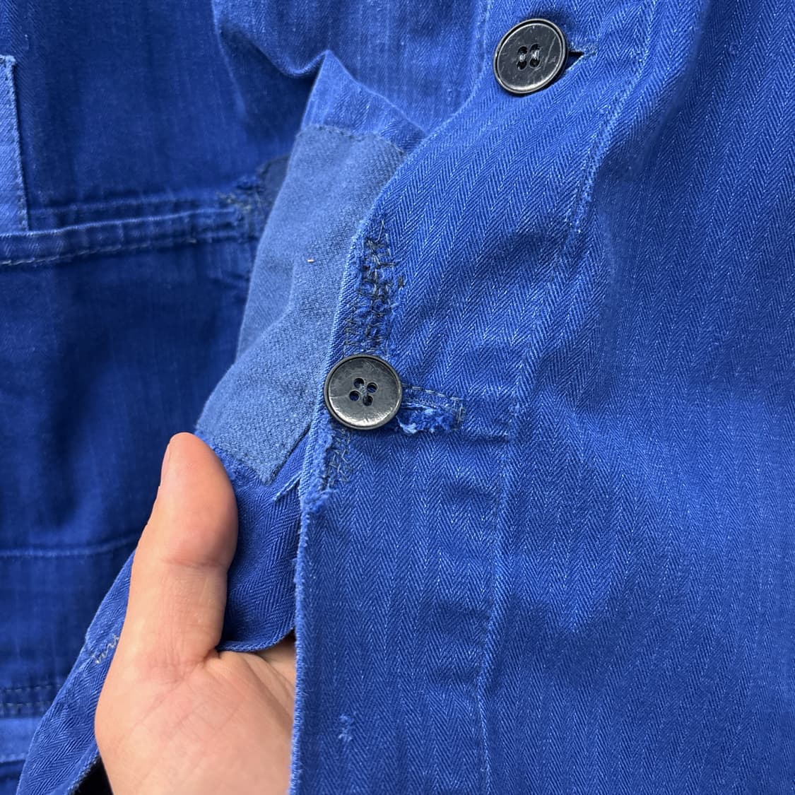 70s 톤온톤 리페어 패치워크 프렌치워크자켓 N556 상품이미지7