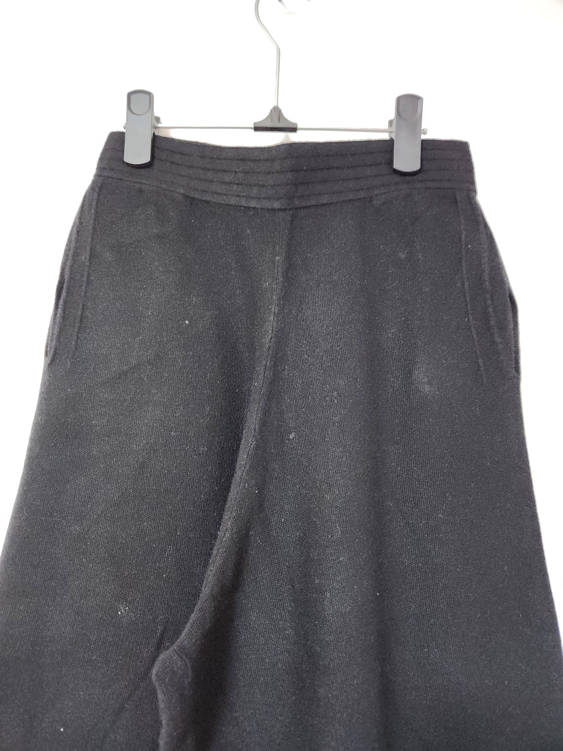 블랙 와이드 니트 밴딩 팬츠 S 상품이미지4