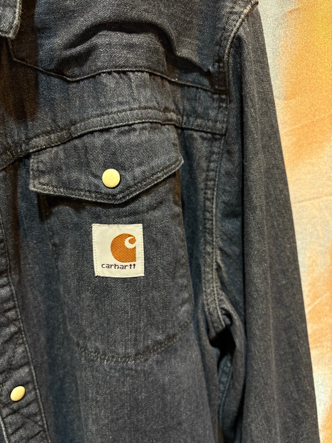 L Carhartt 칼하트 투포켓 다크네이비 셔츠 상품이미지4