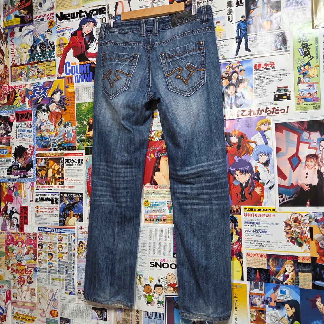 웨스턴 포켓 자수 스터드 데님 팬츠 상품이미지1