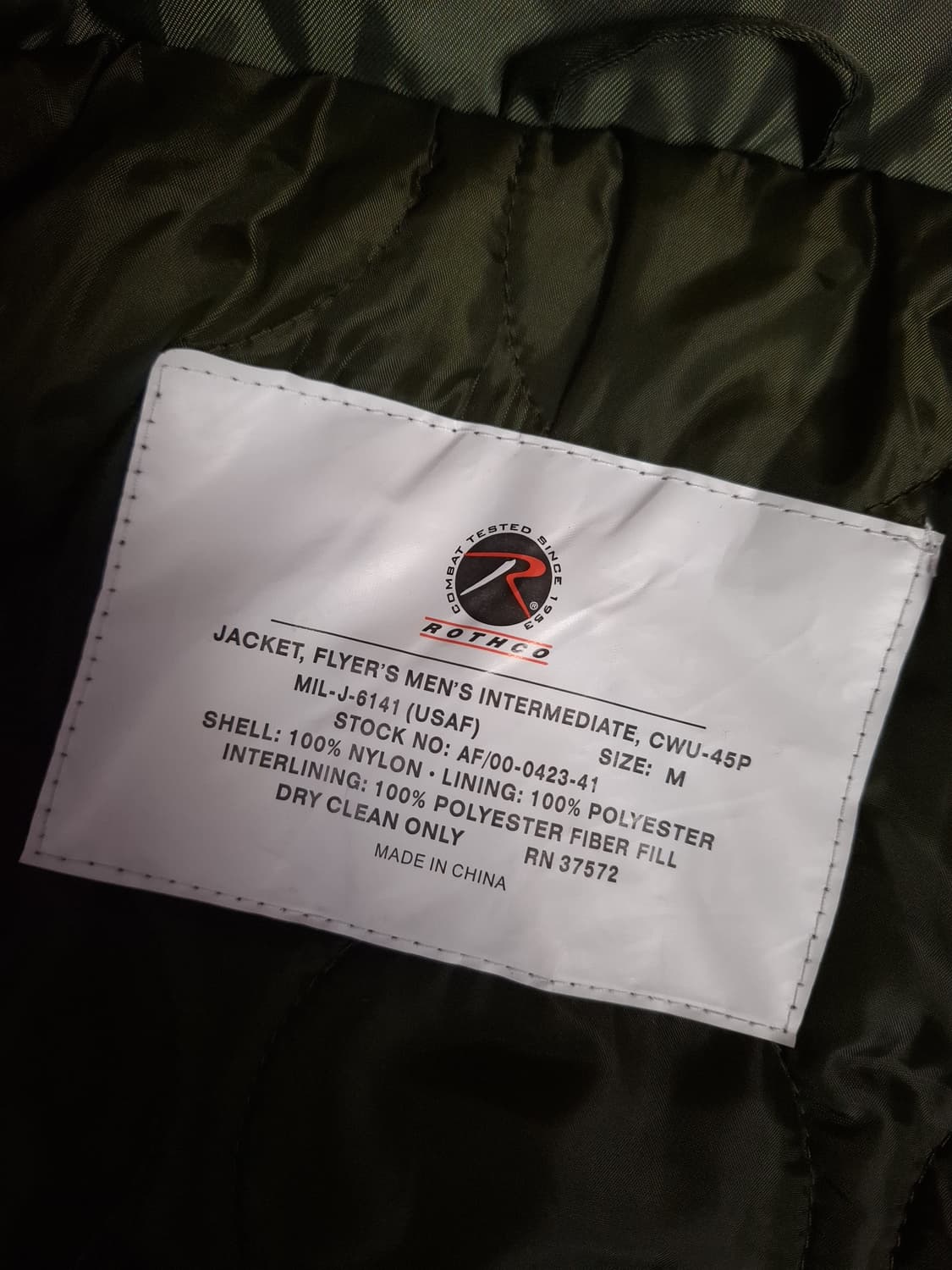 새제품 오리지날 로스코 미공군 민수용CWU-45/P 항공자켓 상품이미지3