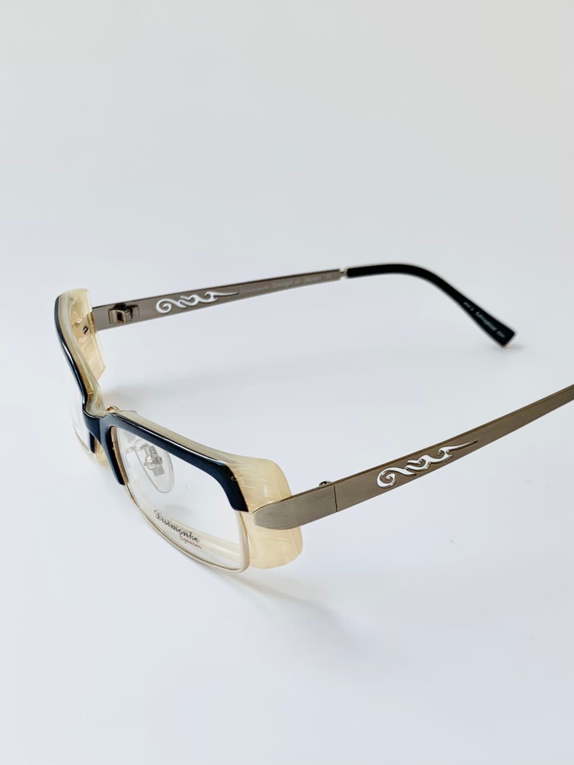 [픽키-605] (special) 블랙베이지 뿔테 데드스탁 메탈 안경 상품이미지5