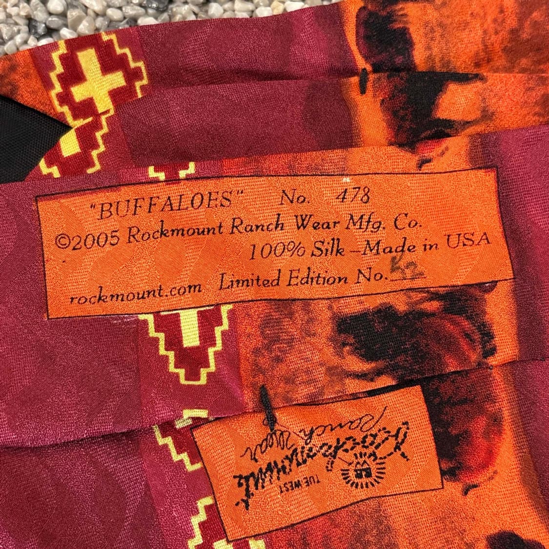 80-90s rockmount made in usa silk 넥타이 상품이미지5