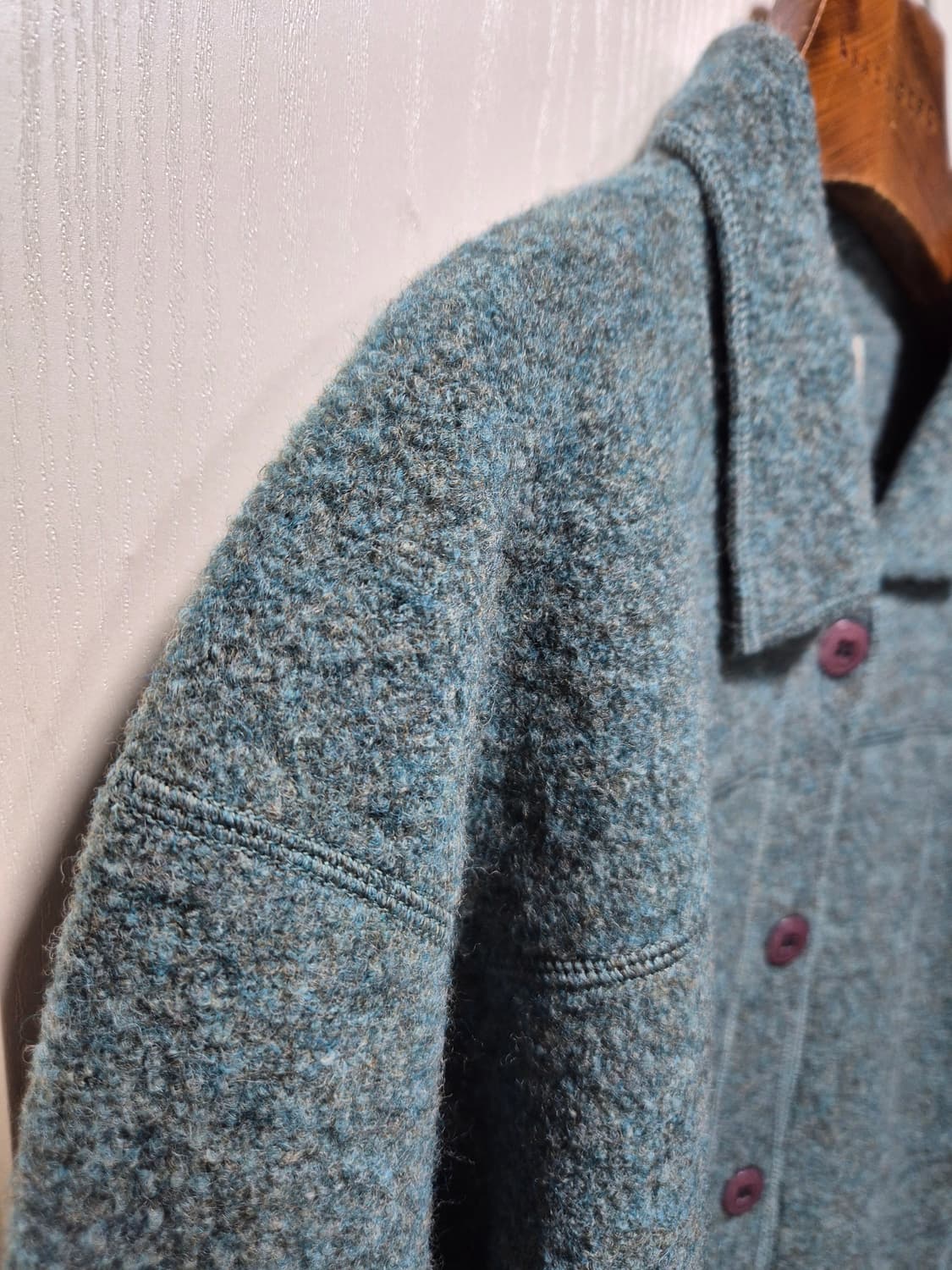 (세일)VTG.에반피콘 압축울 블루 그린 자켓 상품이미지3