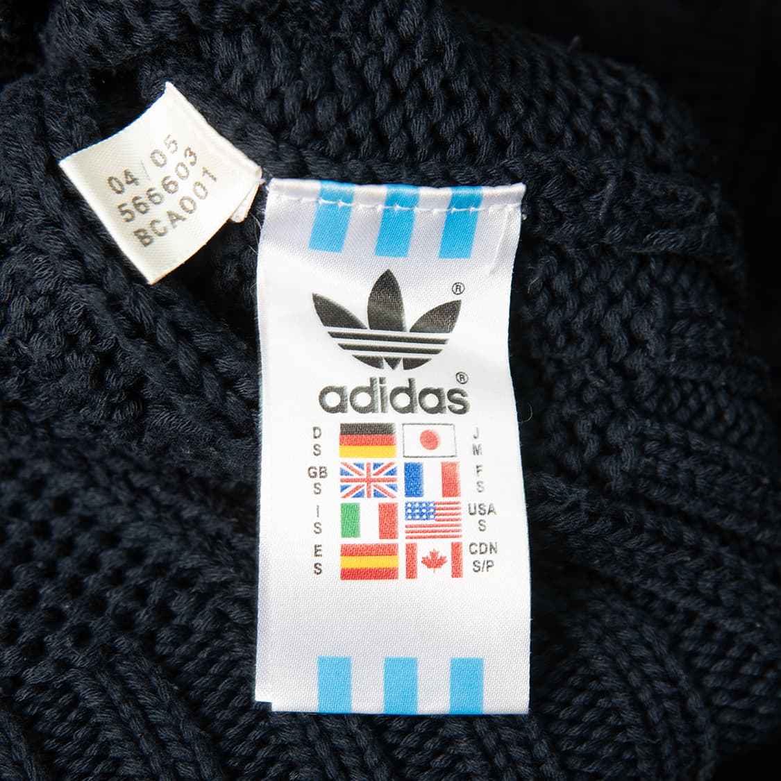 [103] 00s 아디다스 오리지널스 월계수 로고 케이블 니트 네이비  상품이미지6