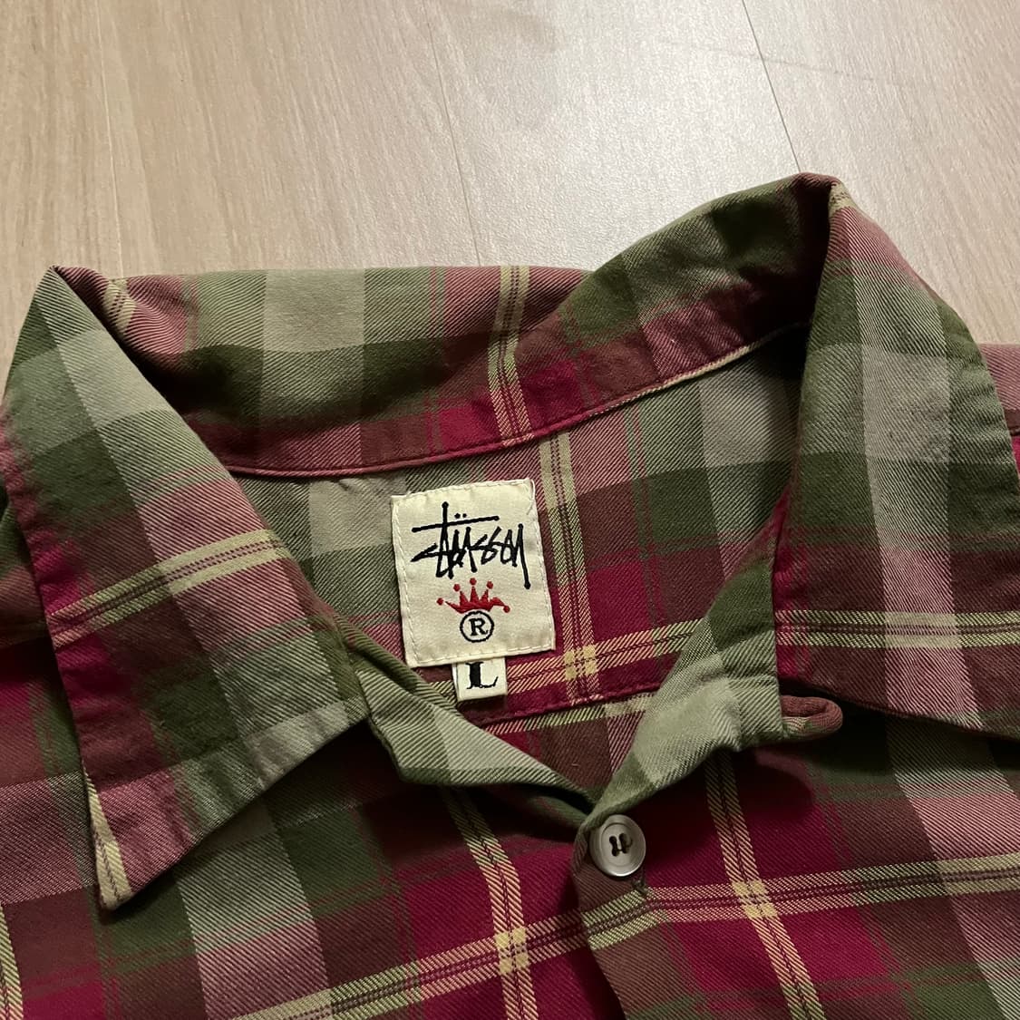 [L] 90s 빈티지 올드 스투시 체크 셔츠 상품이미지2