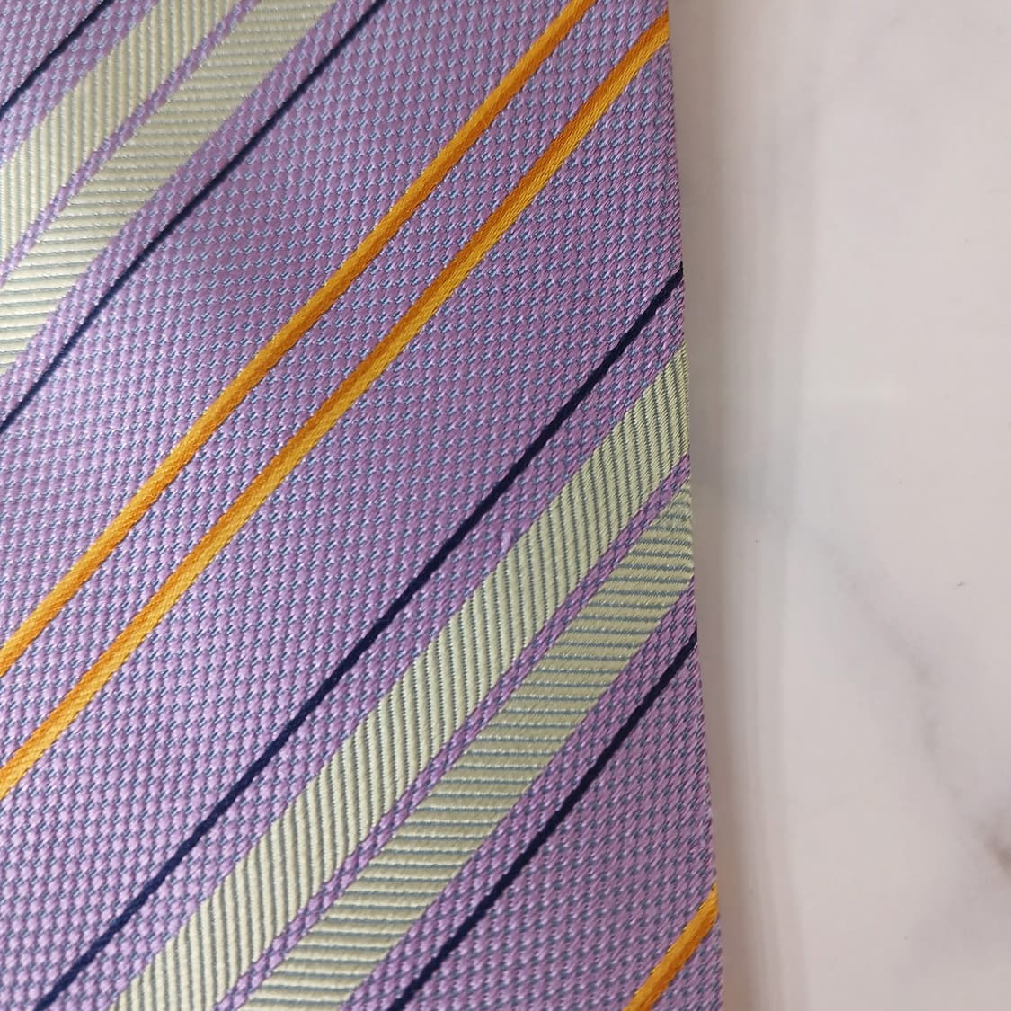 트루사르디 실크 바이올렛 스트라이프 넥타이 9cm A등급 A19655 상품이미지9
