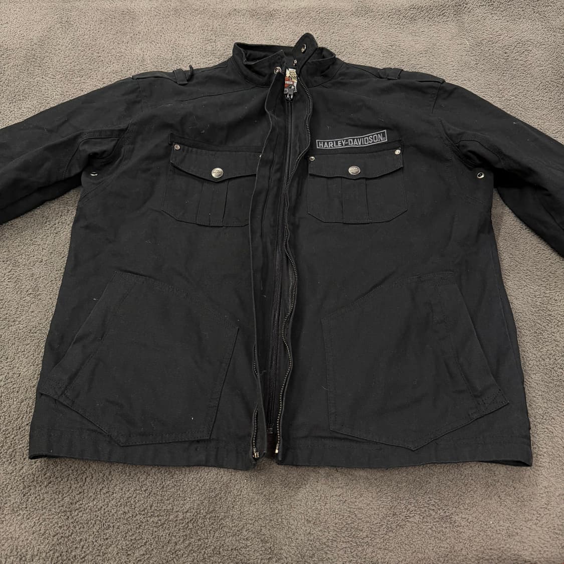 [ 정품/L ] 할리데이비슨 스컬 빅로고 라이더 자켓 상품이미지3