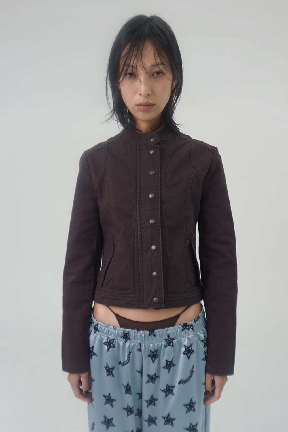 라라미미 Washed biker jacket (Brown) 상품이미지1